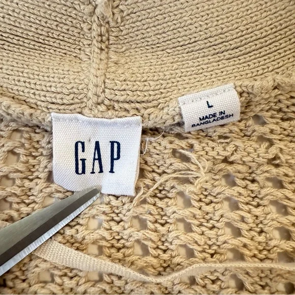 GAP Crochet Cardigan 100% Cotton Size L - Picture 8 of 9